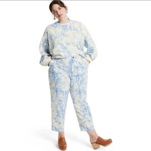 Rachel Comey Target High Rise Tapered Marble Style Blue White Jeans Size 20W 22W